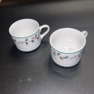Gibson Tree Trimming Seasonal Christmas Tree Ceramic 2 Piece Cup Mug Set